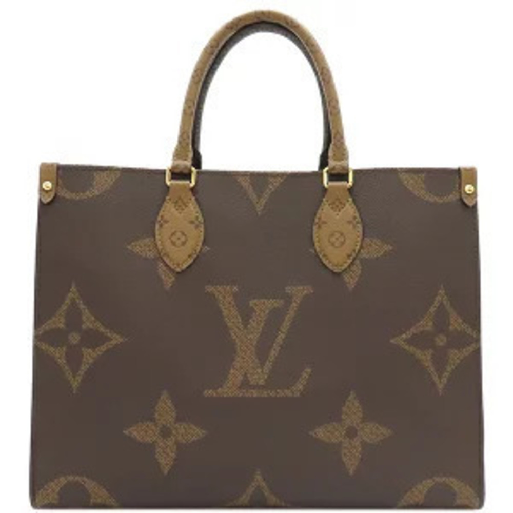 Louis Vuitton On The Go Tote Bag Monogram Canvas Reverse Brown Handbag Giant